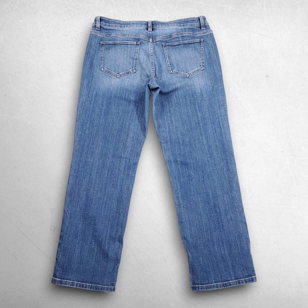 J Jill Relaxed Boyfriend Jeans Womens 10P Blue Coastal Grandma Minimalist Casual - Picture 2 of 11